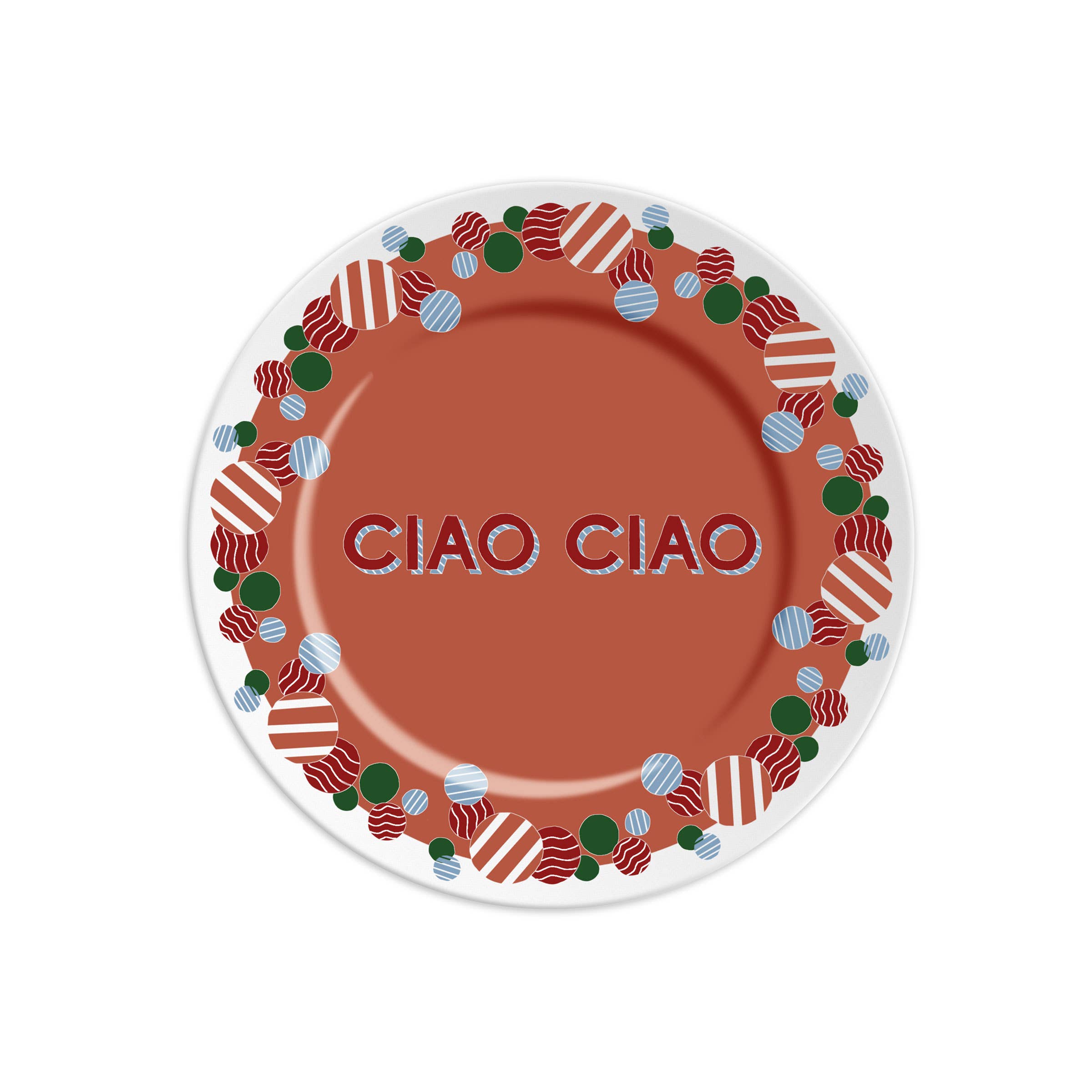 CIAO CIAO - Piatto in porcellana con scritta, made in Italy