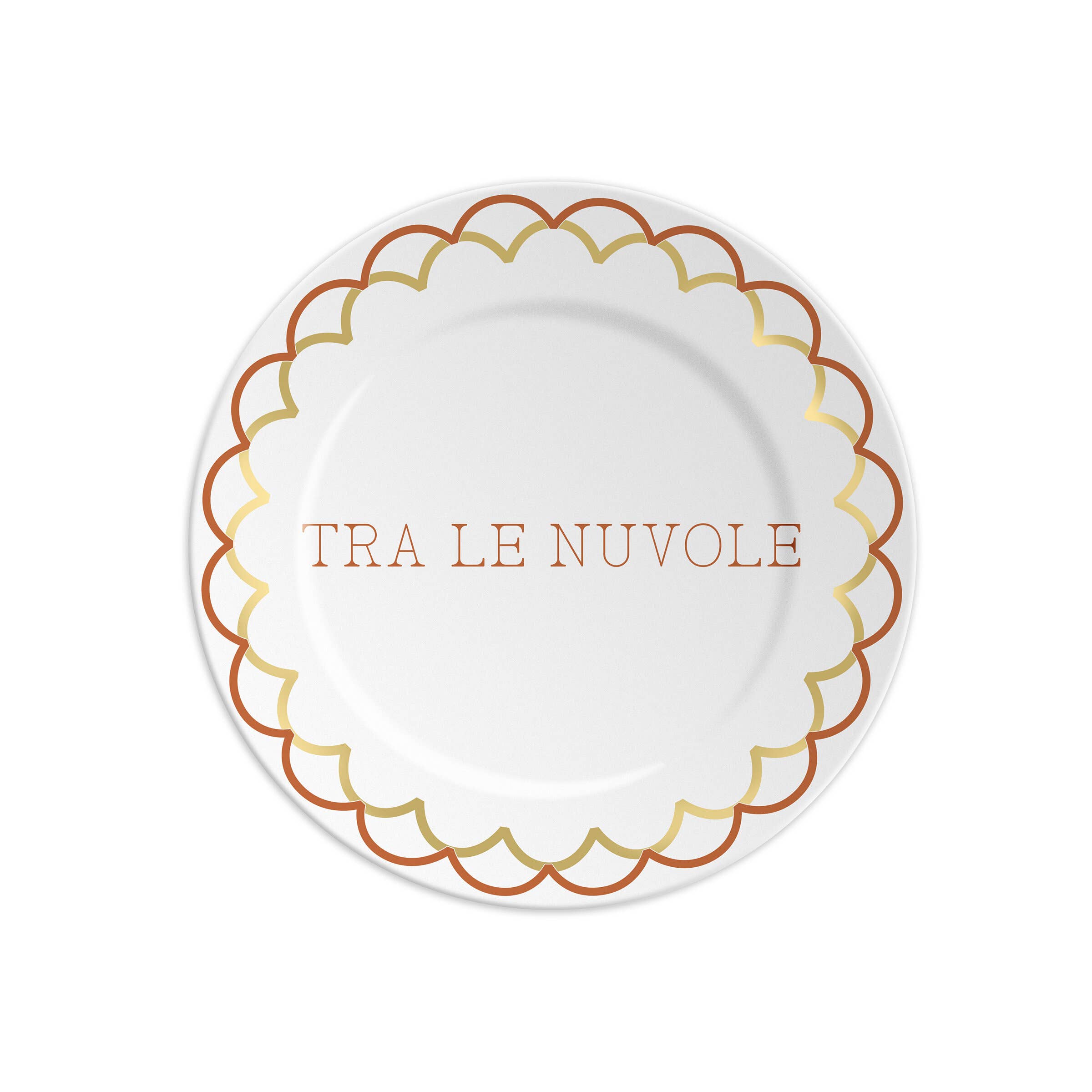 TRA LE NUVOLE - Piatto in porcellana con scritta