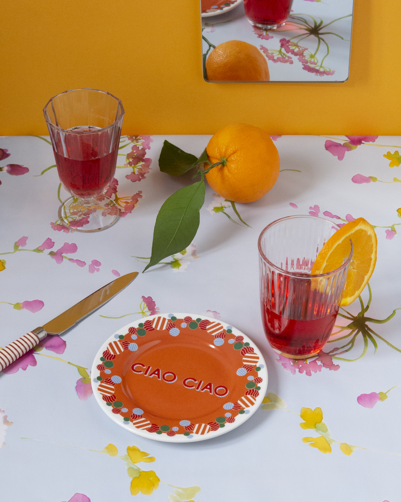 CIAO CIAO - Piatto in porcellana con scritta, made in Italy